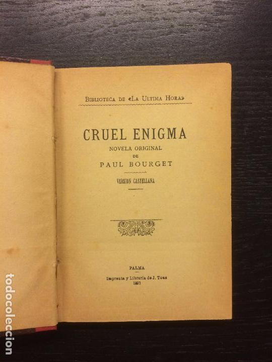 Libros antiguos: CRUEL ENIGMA, PAUL BOURGET, 1897 - Foto 1