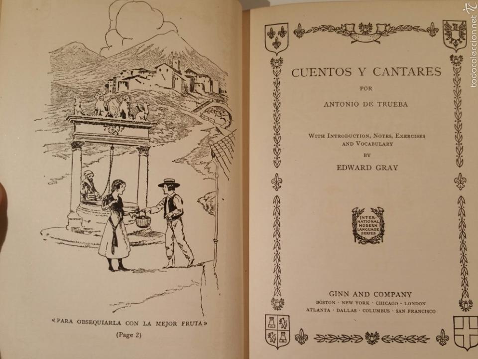 Libros antiguos: CUENTOS Y CANTARES Antonio Trueba, Boston 1922 - Foto 2