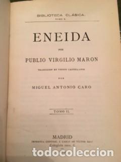 Libros antiguos: LA ENEIDA, 1879 VOLUMEN 2 - Foto 2