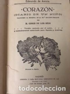 Libros antiguos: CORAZ&Oacute;N, DE EDMUNDO DE AMICIS - Foto 2
