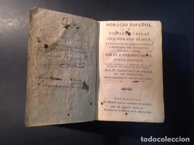 Libros antiguos: HORACIO ESPA&Ntilde;OL. IMPRESOR ANTONIO DE SANCHA 1783 - Foto 5
