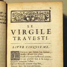 Libros antiguos: SCARRON, JEAN - LE VIRGILE TRAVESTI EN VERS BURLESQUES DE MONSIUER SCARRON. TOME SECOND - PARÍS 1705. Lote 182462202