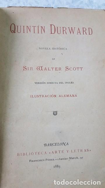 Libros antiguos: QUINTIN DURWARD. SIR WALTER SCOTT. 1883. - Foto 1