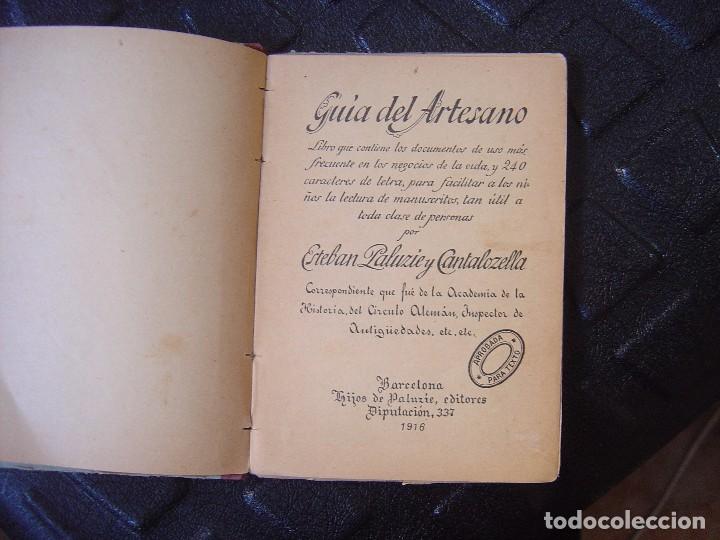 Libros antiguos: Gu&iacute;a del artesano / E.Paluzie (1916) - Foto 2