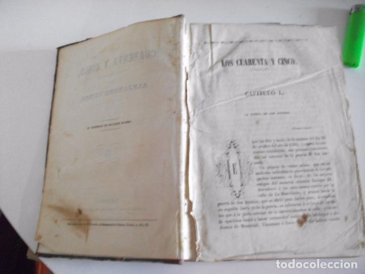 Libros antiguos: LOS CUARENTA Y CINCO DE ALEJANDRO DUMAS 1859 - Foto 5