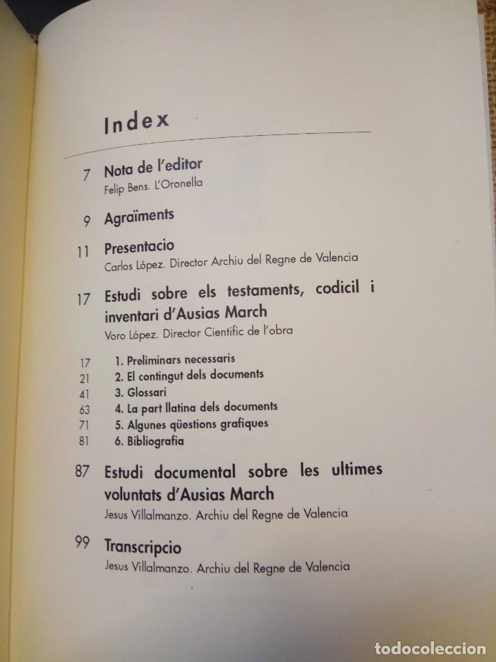 Libros antiguos: FACSIMIL. TESTAMENT, CODICIL I INVENTARI DAUSIAS MARCH. LORONELLA. 1997 - Foto 9
