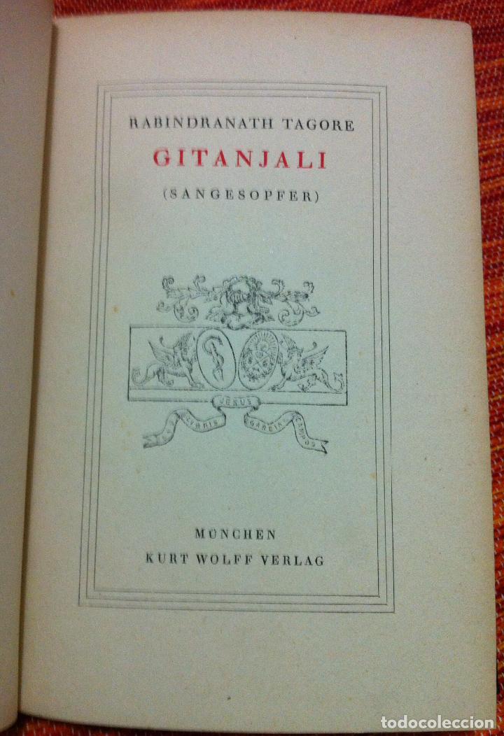 Libros antiguos: Rabindranath Tagore. Gitanjali (Sangesopfer). 1921 - Foto 2