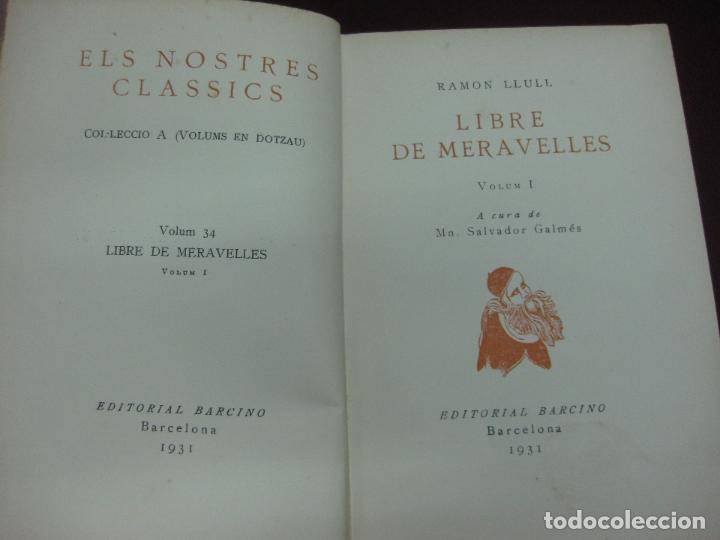 Libros antiguos: RAMON LLULL. LIBRE DE MARAVELLES VOL. I. EDITORIAL BARCINO 1931. - Foto 1