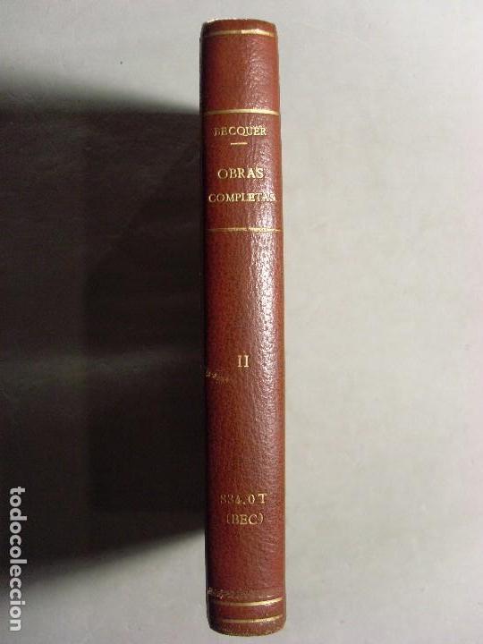 Libros antiguos: OBRAS DE GUSTAVO A. BECQUER / Tomo II / Und&eacute;cima edici&oacute;n - Foto 3