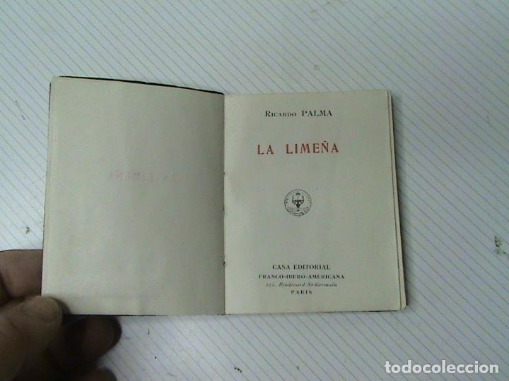 Libros antiguos: La lime&ntilde;a. (autor: Ricardo Palma) - Foto 1