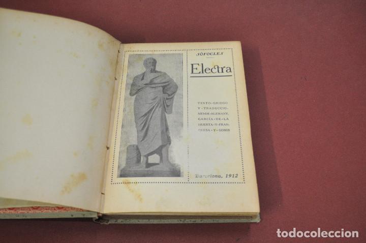 Libros antiguos: S&oacute;focles electra texto griego con la versi&oacute;n directa y literal al castellano - a&ntilde;o 1912 - ACL1 - Foto 2