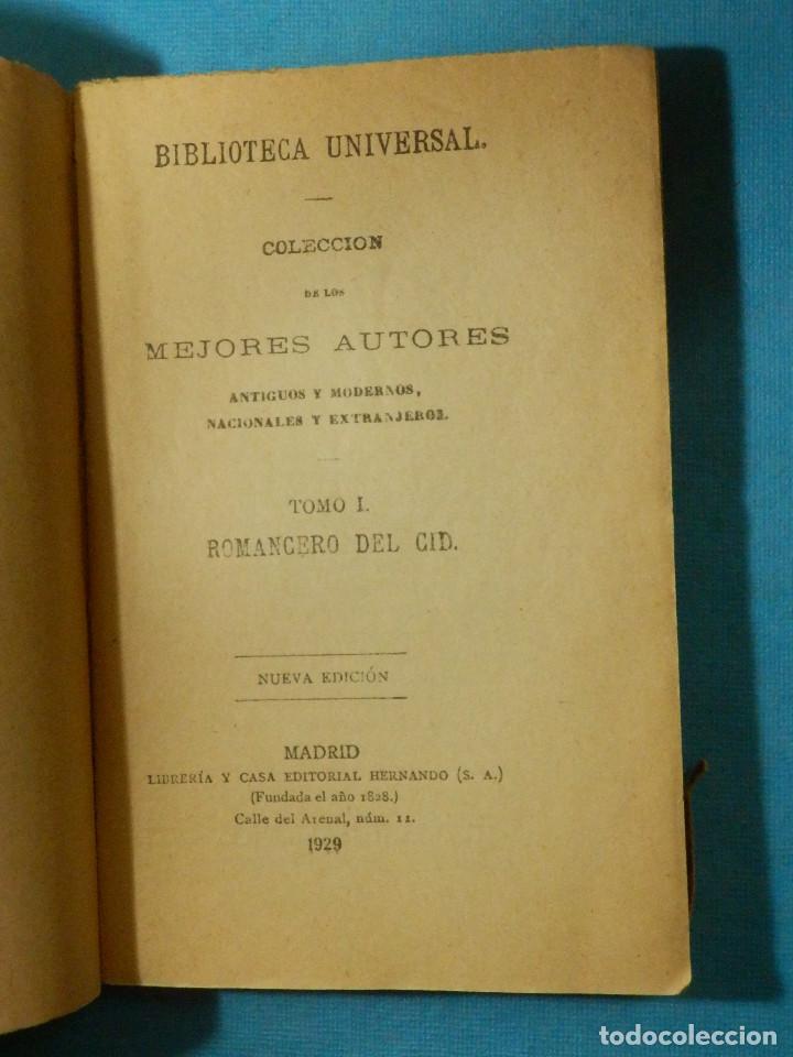 Libros antiguos: LIBRO - ROMANCERO del CID - BIBLIOTECA UNIVERSAL - HERNANDO - TOMO UNO  - 1929 - - Foto 2