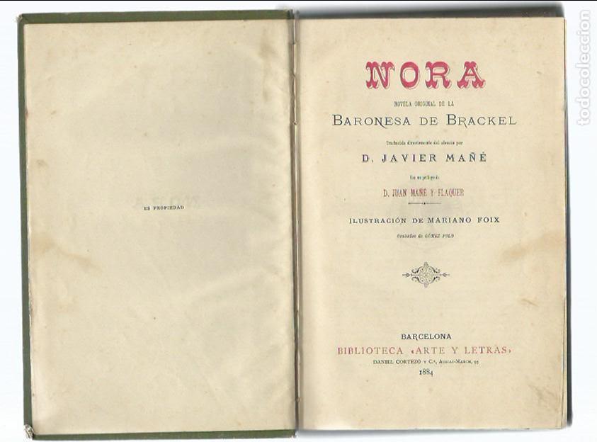Libros antiguos: Nora. Baronesa de Brackel 1884 - Foto 5