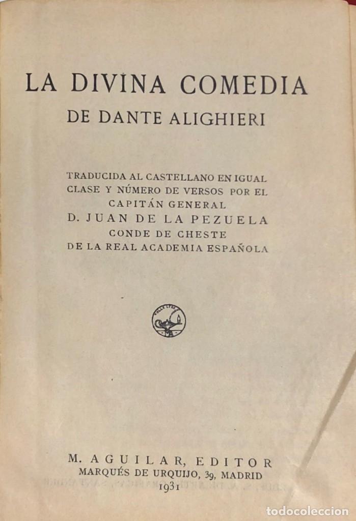Dante Alighieri La Divina Comedia Madrid Aguilar 1931 Aguilar - 