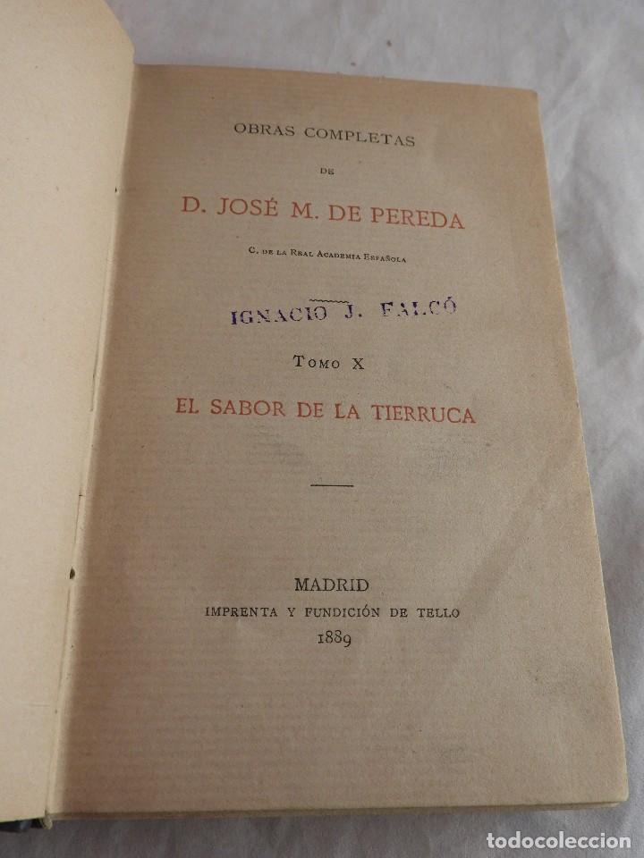 Libros antiguos: EL SABOR DE LA TIERRUCA DE PEREDA EDICION 1889 - Foto 3