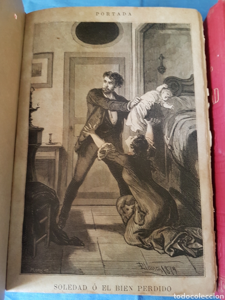 Libros antiguos: Novela Soledad 2 tomos 1880 Pacheco - Foto 2