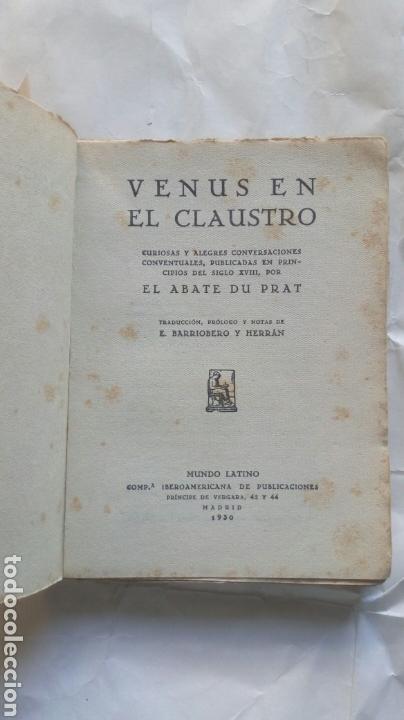 Libros antiguos: Venus en el claustro. El abate du Prat. - Foto 3