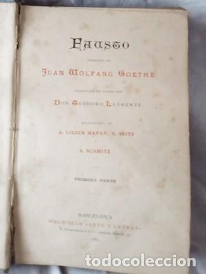 Libros antiguos: FAUSTO 1&ordf; PARTE, TRAGEDIA DE J.W. GOETHE, DE 1882 - Foto 2