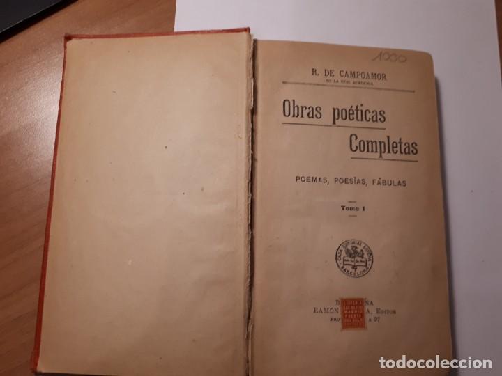 Libros antiguos: CAMPOAMOR. OBRAS COMPLETAS. TOMO I - Foto 2