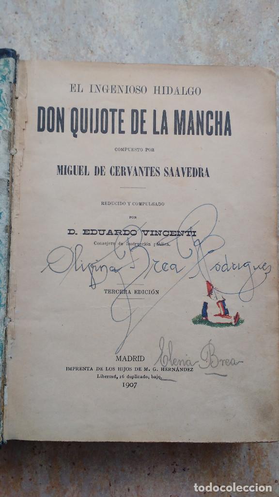 Libros antiguos: Don Quijote de la Mancha. 1907 - Foto 3