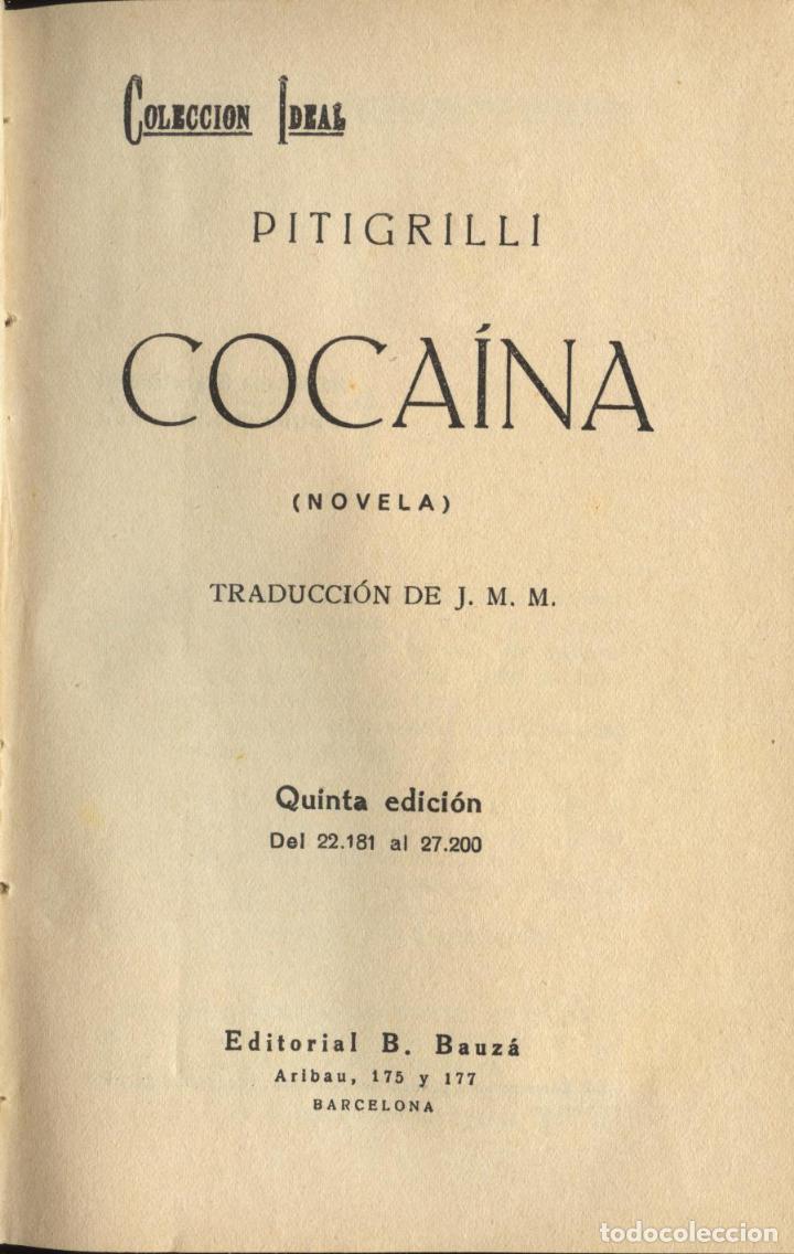 Libros antiguos: Pitigrilli. Cocaina. Barcelona: B. Bauz&aacute;, s.d. - Foto 2