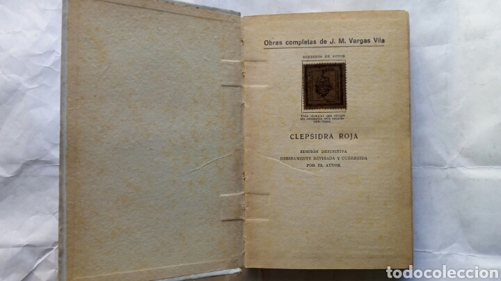 Libros antiguos: Cl&eacute;psidra roja. Vargas Vila. - Foto 3
