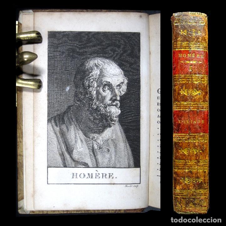 Libros antiguos: Año 1819 La Ilíada de Homero Grabado frontispicio a plena página Edición parisina Antigua Grecia - Foto 1 - 153630022