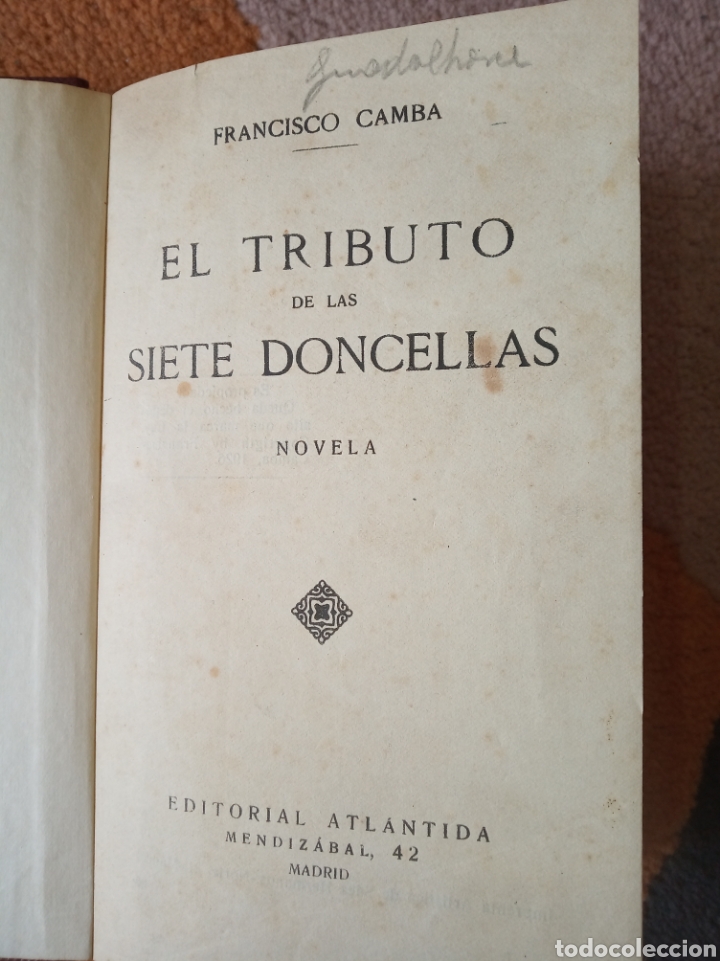 Libros antiguos: El tributo de las siete doncellas. Francisco Camba - Foto 2