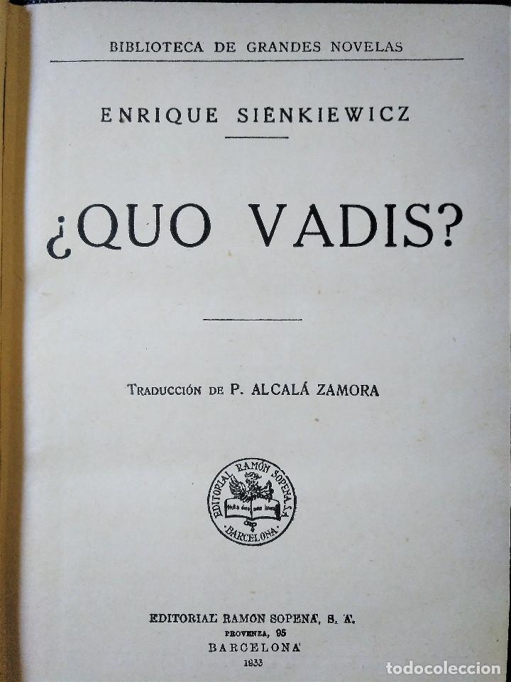 Libros antiguos: &iquest;Quo Vadis?, Sienkiewicz, 1933 - Foto 3