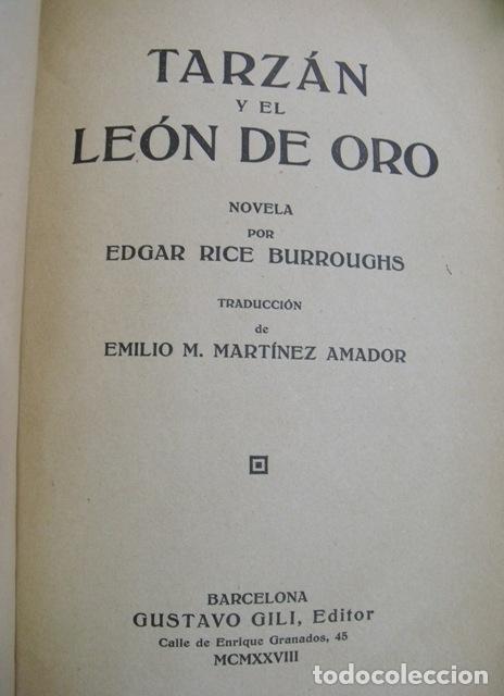 Libros antiguos: Libro Tarz&aacute;n y el Le&oacute;n de Oro - Edgar Rice Burroughs - 1928 - Foto 2