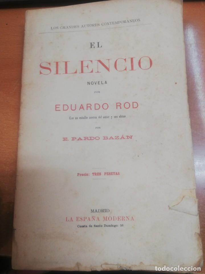 Libros antiguos: Eduardo Rod. El silencio. - Foto 1