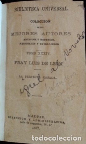 Libros antiguos: LA PERFECTA CASADA. - LEON, Fray Luis de. - Foto 1