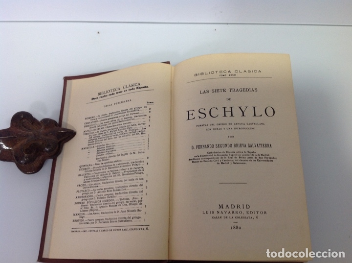 Libros antiguos: LAS SIETE TRAGEDIAS DE ESCHYLO 1880 - Foto 2