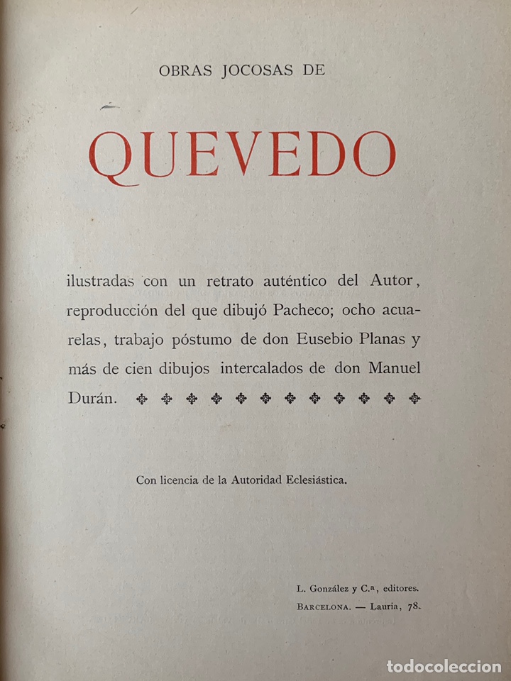 Libros antiguos: L- Obras Jocosas de Quevedo, 1899 - Foto 5