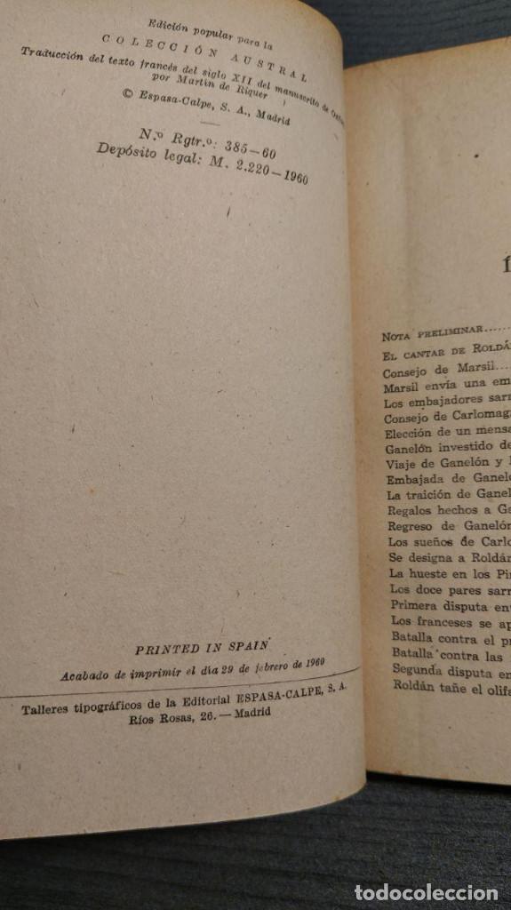 Libros antiguos: EL CANTAR DE ROLDAN  MARTIN DE RIQUER.  COLECCION AUSTRAL. - Foto 7
