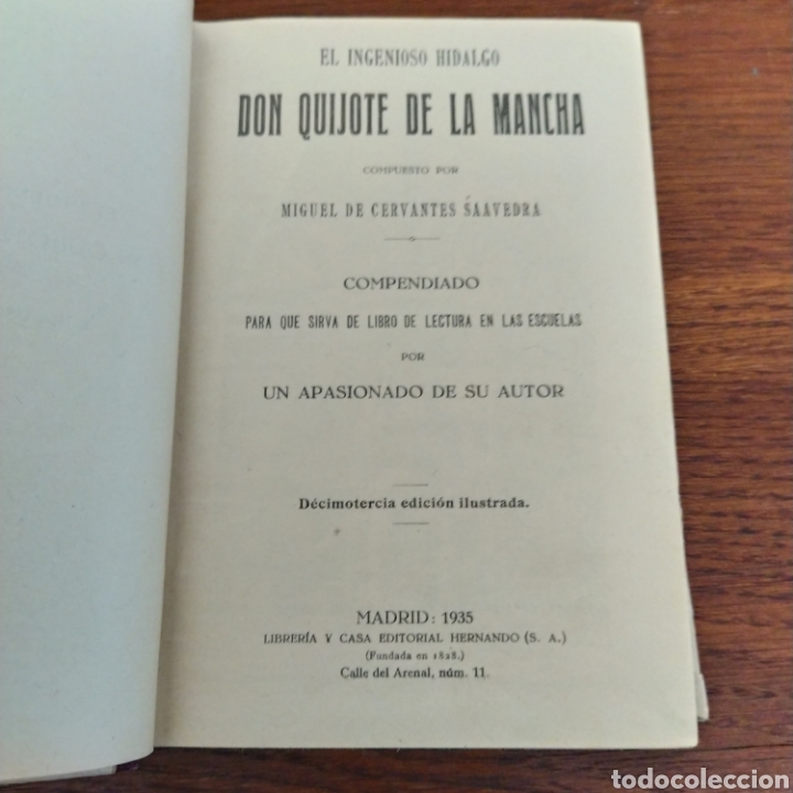 Libros antiguos: Don Quijote de la Mancha librer&iacute;a editorial Hernando 1935 - Foto 3