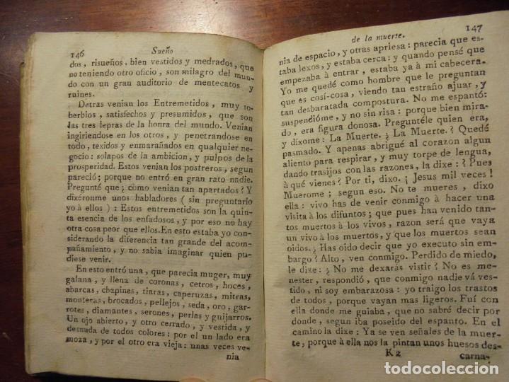 Libros antiguos: QUEVEDO. SUE&Ntilde;OS Y DISCURSOS. SIGLO XVIII - Foto 7