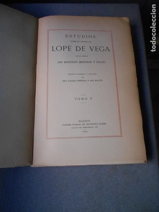 Libros antiguos: ESTUDIOS SOBRE EL TEATRO DE LOPE DE VEGA - Foto 7