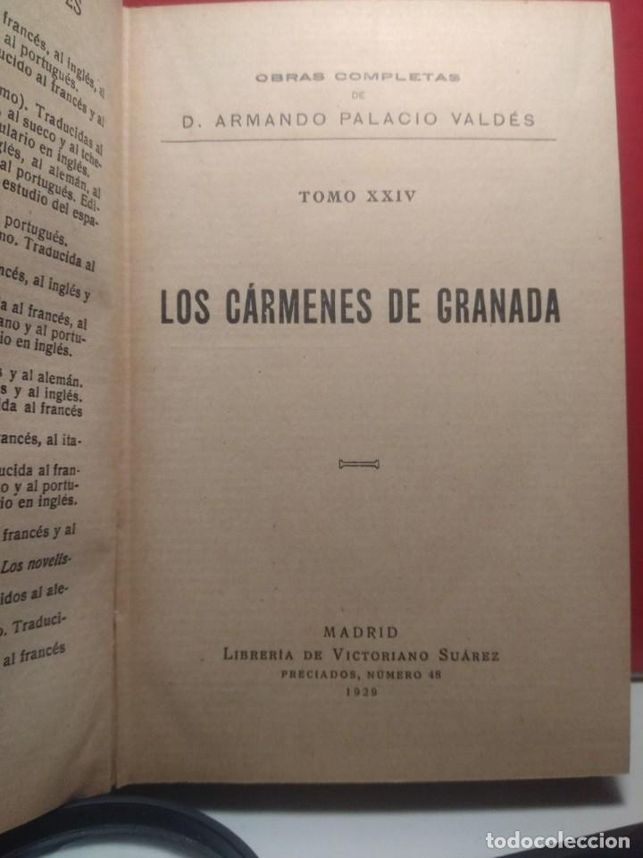 Libros antiguos: A. PALACIO VALDES : LOS CARMENES DE GRANADA ( EDICION 1929 ) - Foto 2