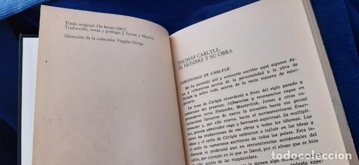 Libros antiguos: ORBIS BIBLIOTECA THOMAS CARLYLE LOS H&Eacute;ROES - Foto 2