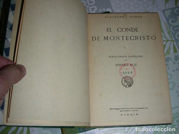 Libros antiguos: EL CONDE DE MONTECRISTO . A. DUMAS . 2 TOMOS - Foto 2