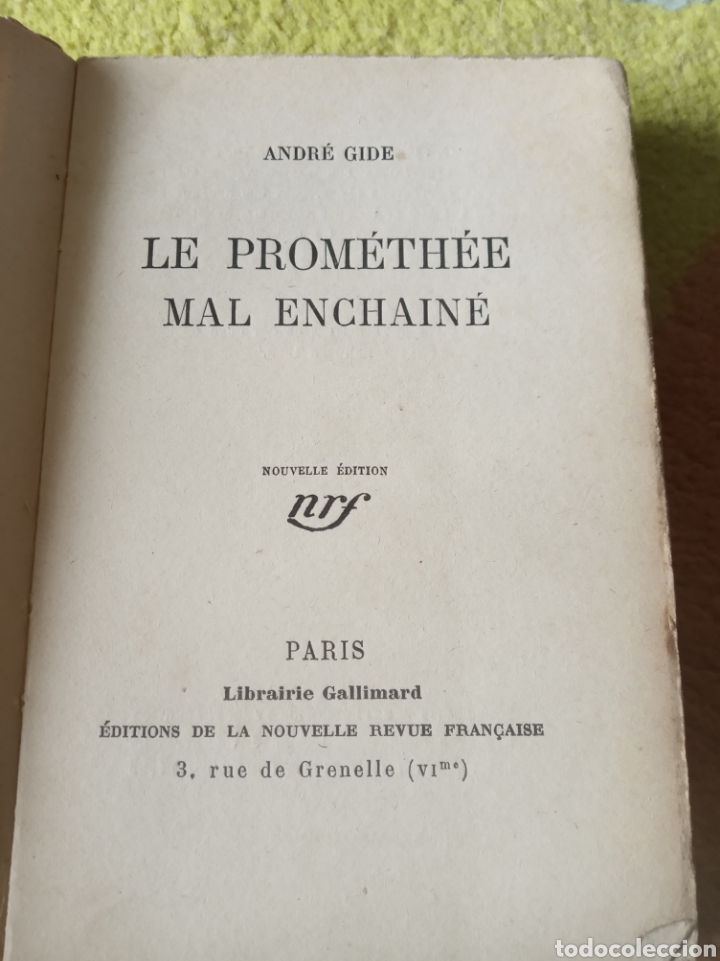 Libros antiguos: Le Prom&eacute;th&eacute;e mal encha&icirc;n&eacute;. Andr&eacute; Gide - Foto 4