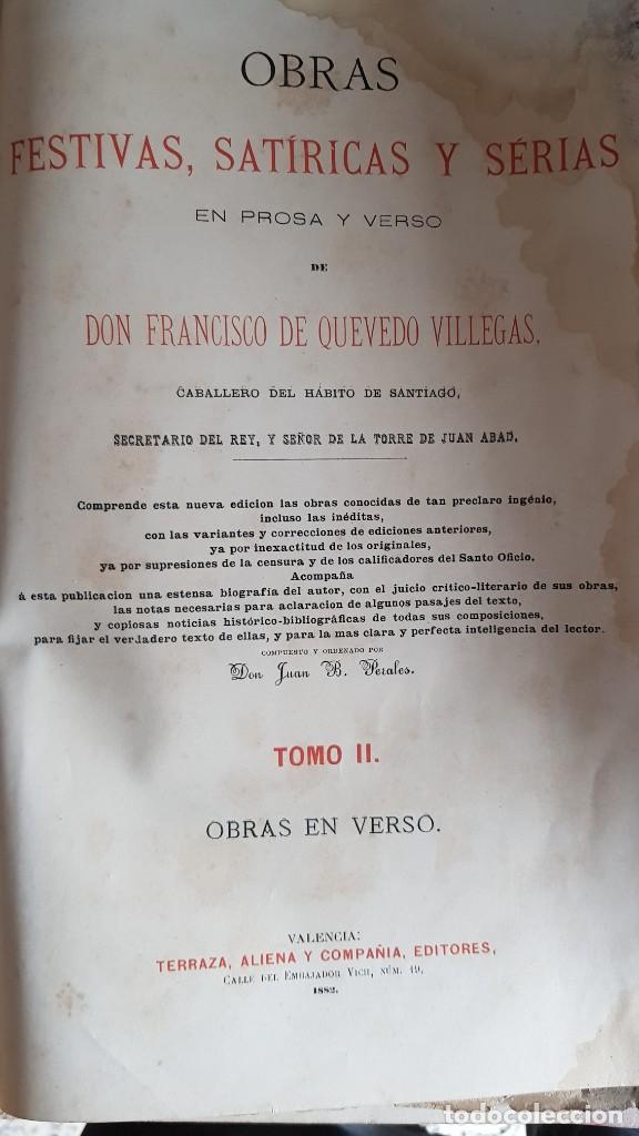 Libros antiguos: Obras de Quevedo - Foto 3