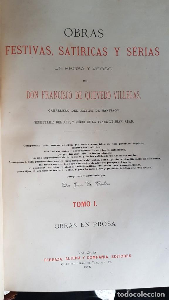 Libros antiguos: Obras de Quevedo - Foto 5