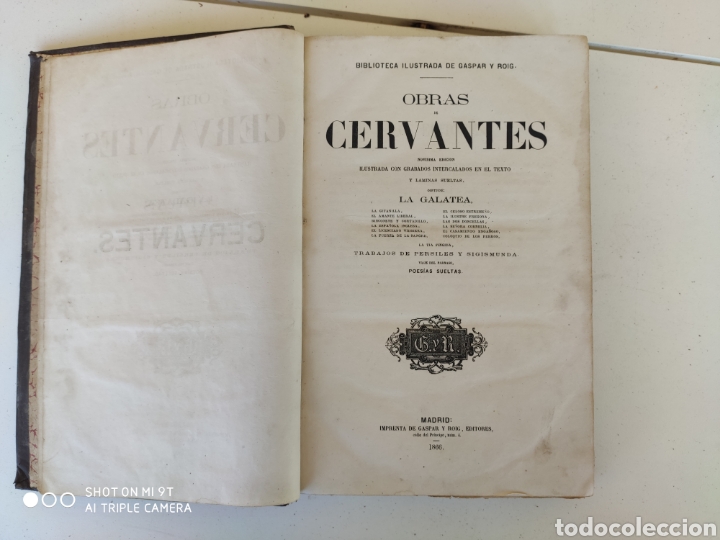 Libros antiguos: 1886. OBRAS DE CERVANTES. LA GALATEA. - Foto 3