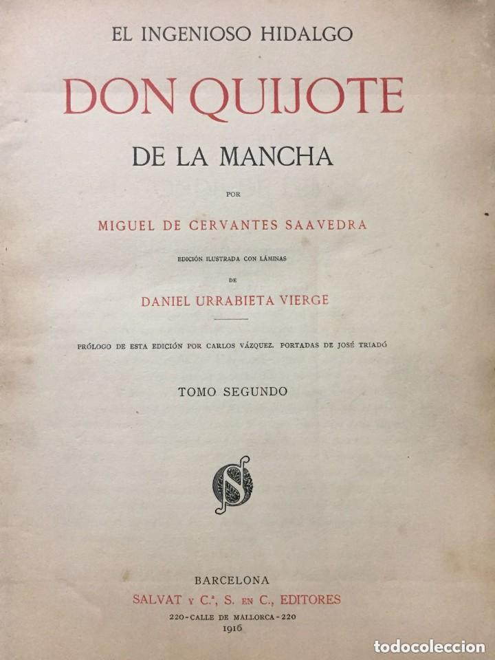 Libros antiguos: Don Quijote. Salvat, 1916. 2 tomos - Foto 2