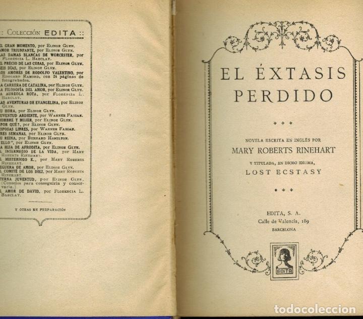 Libros antiguos: EL &Eacute;XTASIS PERDIDO - Foto 1