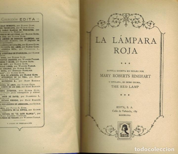 Libros antiguos: LA L&Aacute;MPARA ROJA - Foto 1