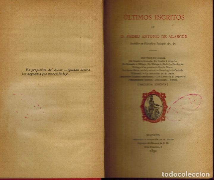 Libros antiguos: &Uacute;LTIMOS ESCRITOS - Foto 1