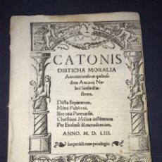 Libros antiguos: GRANADA. 1553. ANTONIO DE NEBRIJA, CATON. ERASMO DE ROTERDAM.. Lote 216478845